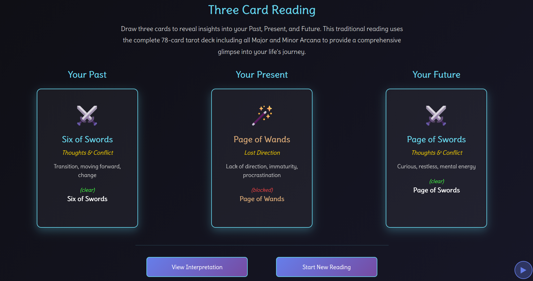 Mystic Marsha Three Card Spread